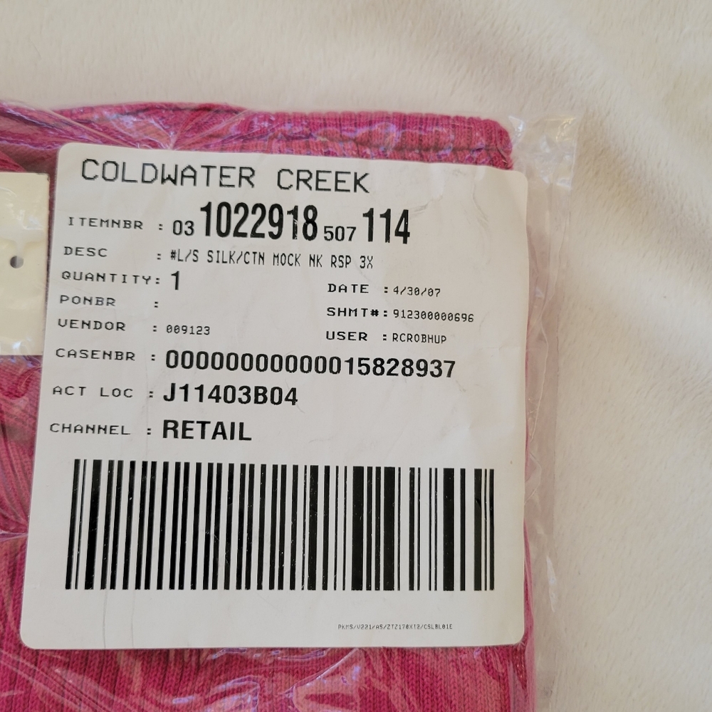 Coldwater Creek Raspberry Rib Knit Mock T Neck 3X NWT - Picture 4 of 9